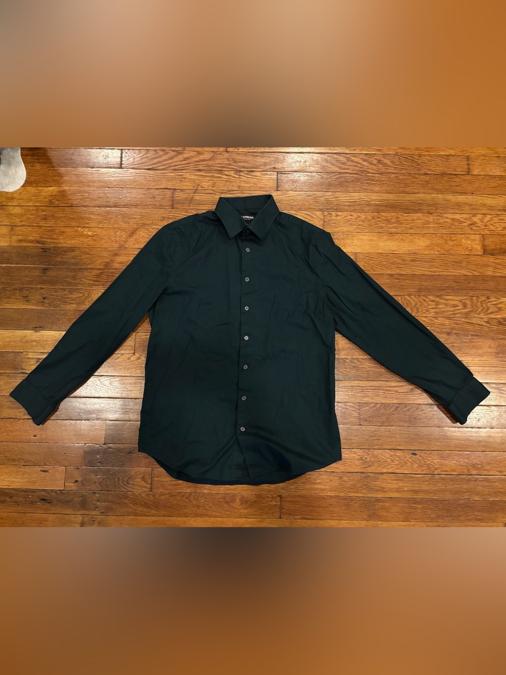 Express Men’s Dark Green Button-Up Dress Shirt